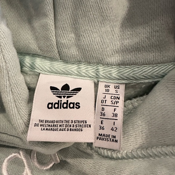 Mint green adidas cropped hooded pullover. - Picture 6 of 7